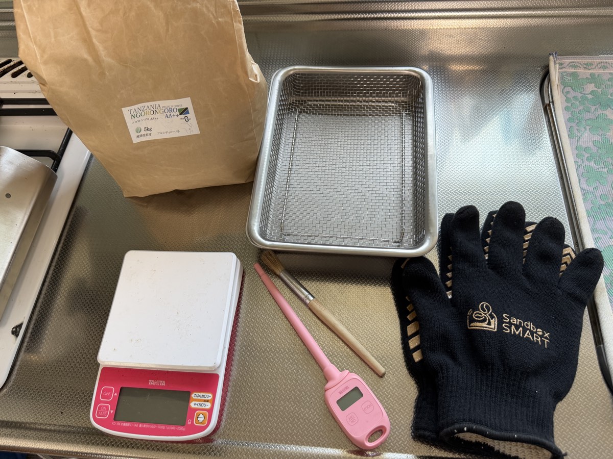 焙煎に使用した小物器具類一式